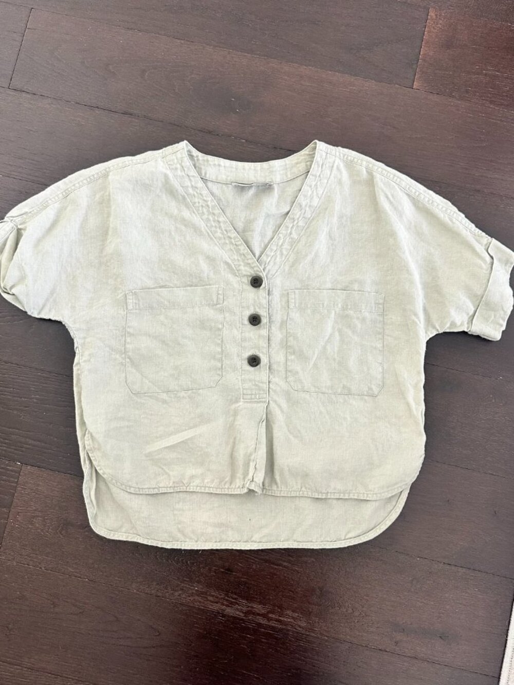 100% Linen Mint Green Everlane Top